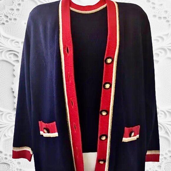 San Remo Vintage 80's Knit Jacket & Top Twin Set - Picture 11 of 12